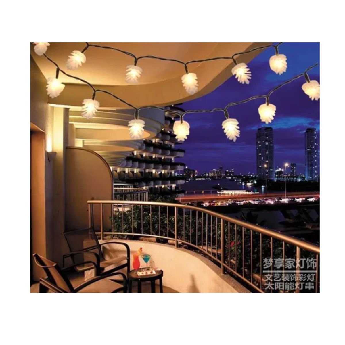 GENERICO - Guirnalda De Luces Navideñas Solares De 21 Metros