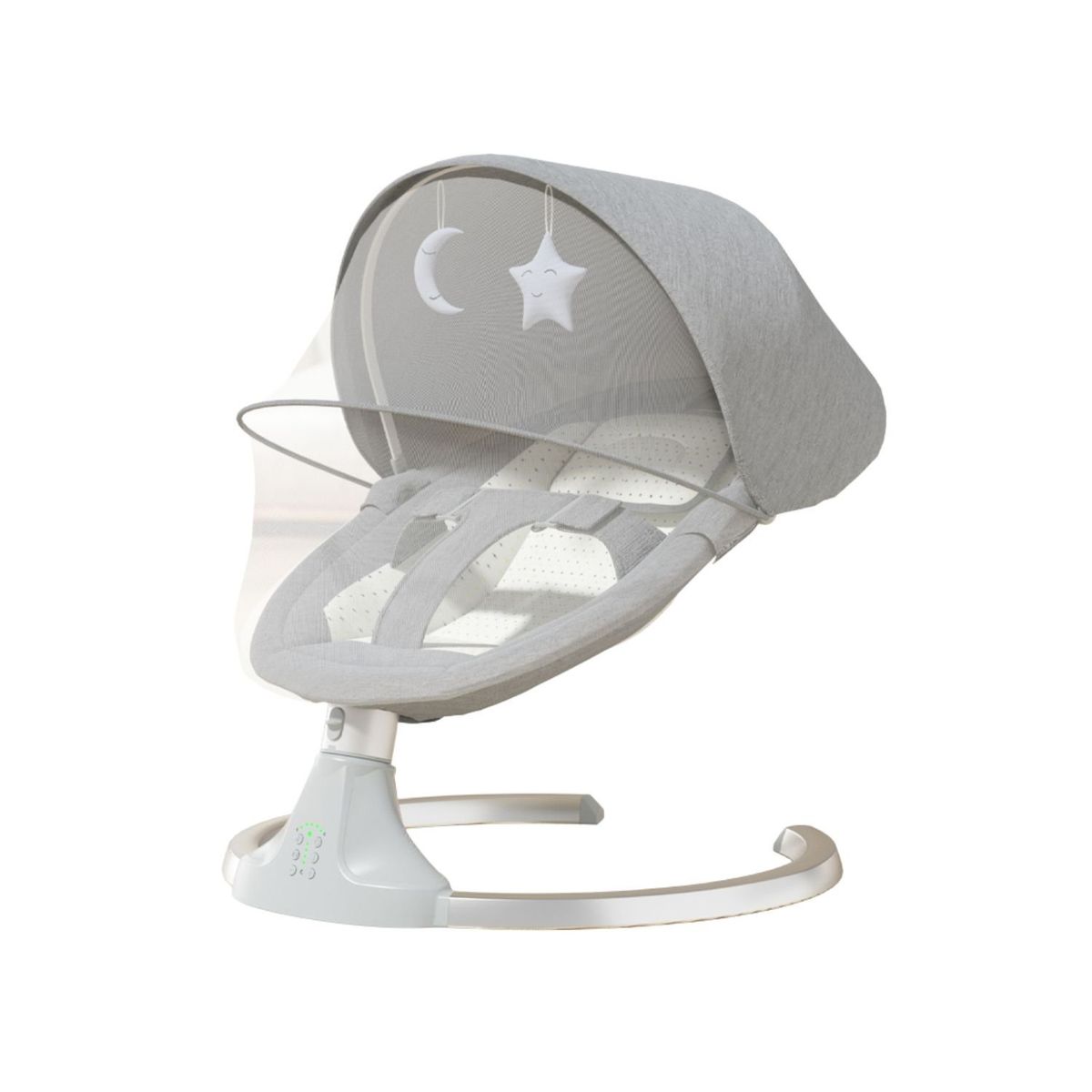 BABYLUNA - Silla Mecedora Smart para Bebes con Balanceo y Música Gris