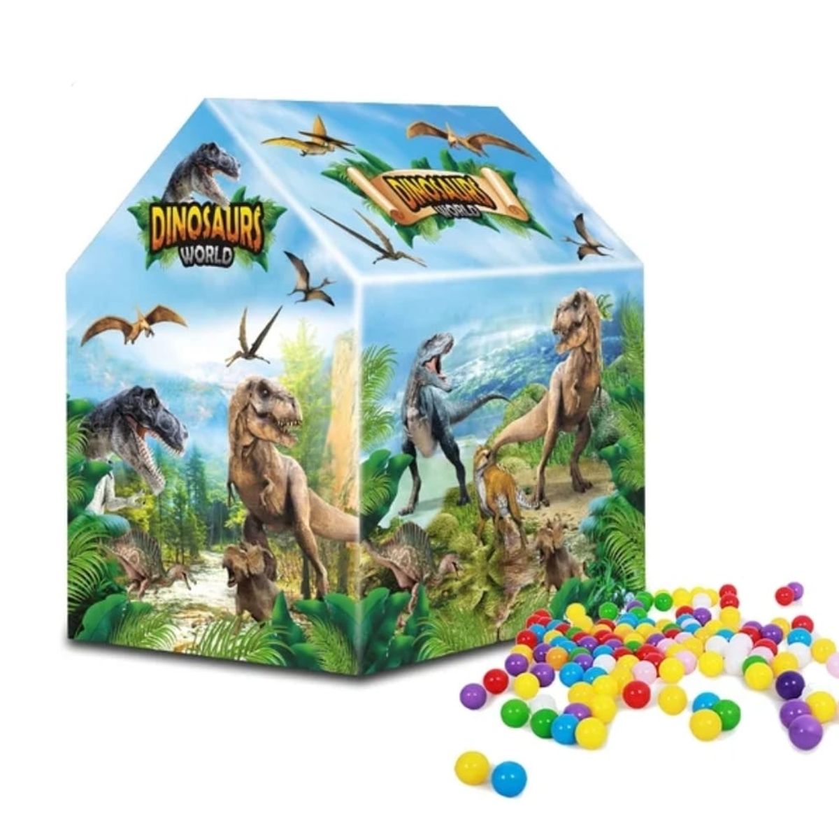 GENERICO - CARPA DINOSAURIOS ARMABLE DE JUGUETE CON 50 PELOTAS