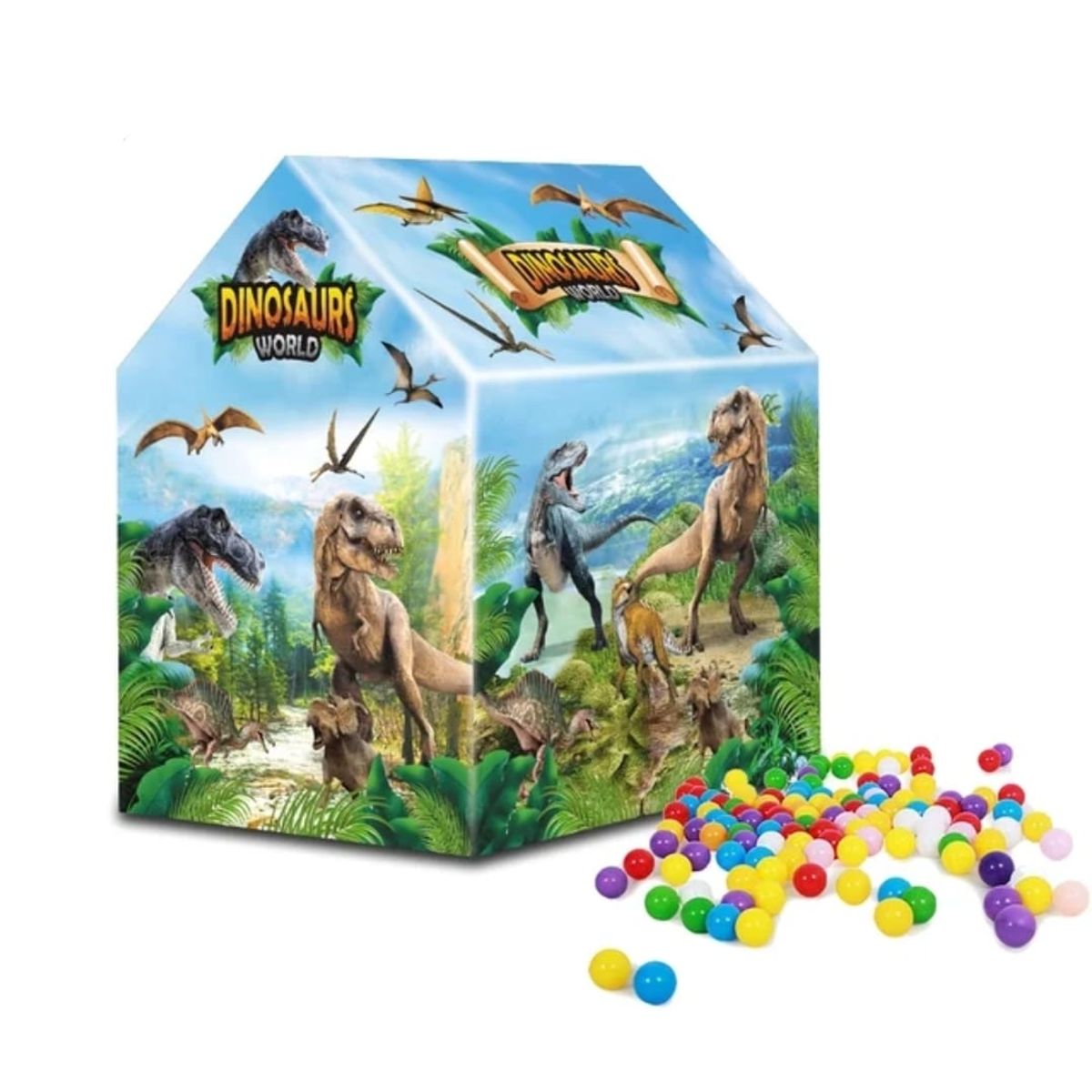 GENERICO - CARPA DINOSAURIOS ARMABLE DE JUGUETE CON 50 PELOTAS