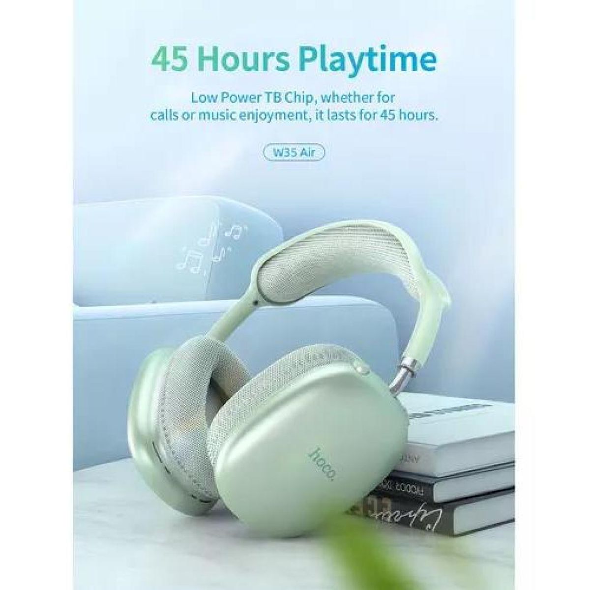 GENERICO - Audífonos Hoco W35 Air Triumph over ear Bluetooth verde