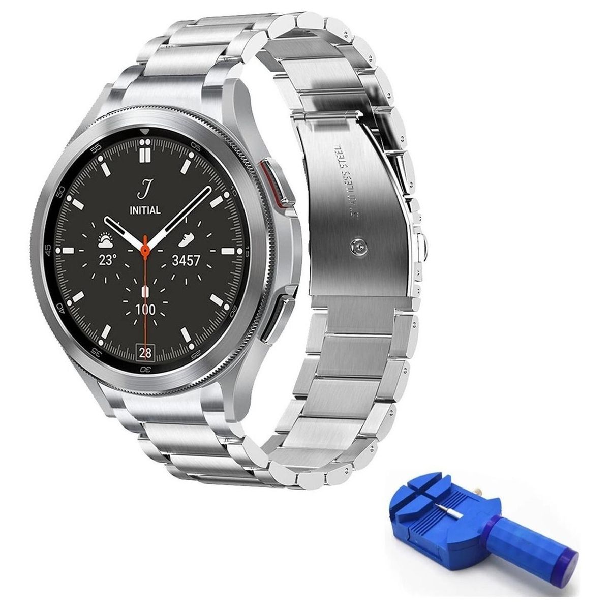 GENERICO - Correa Metálica Acero Samsung Galaxy Watch 5  5 Pro - 20mm - Plateado