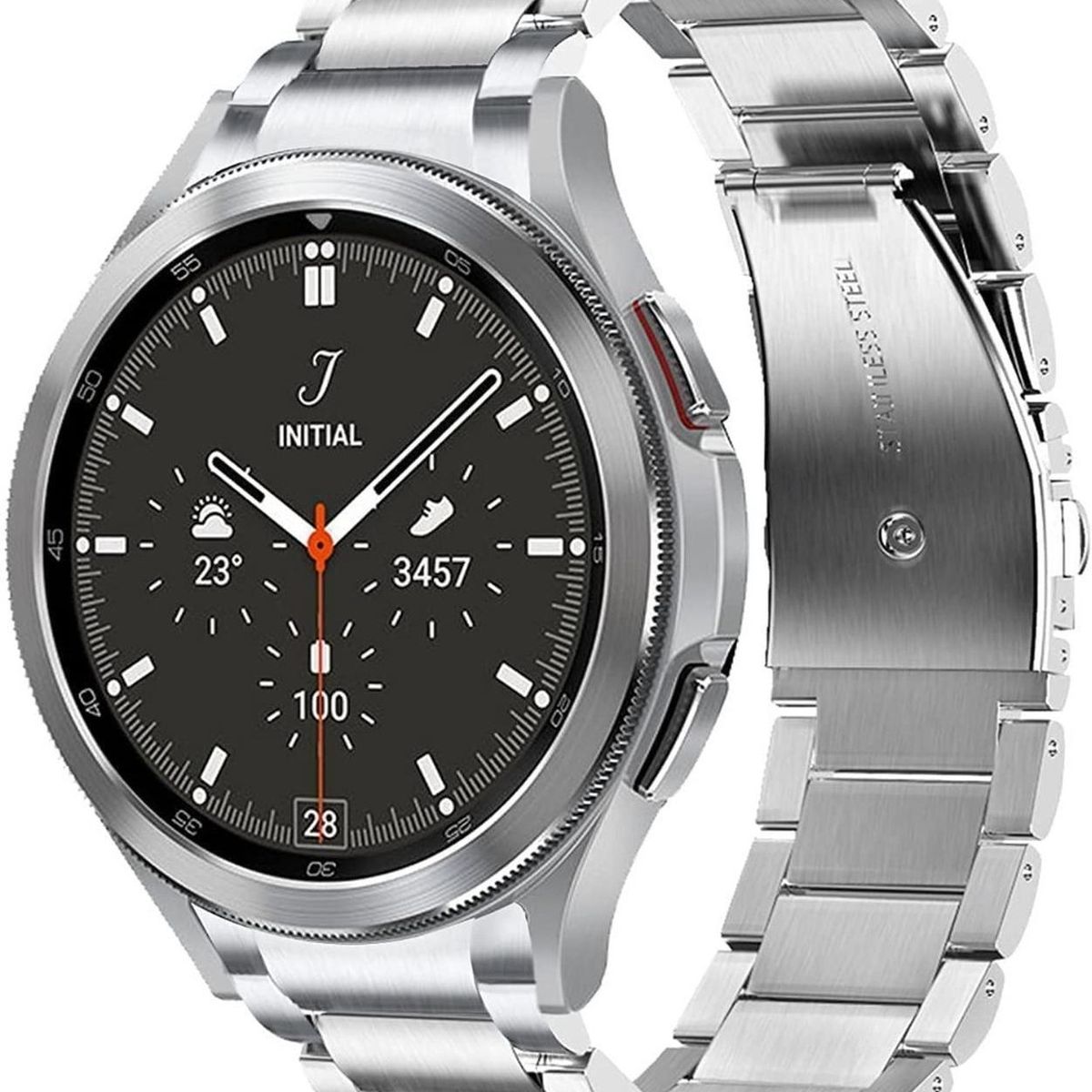 GENERICO - Correa Metálica Acero Samsung Galaxy Watch 5  5 Pro - 20mm - Plateado