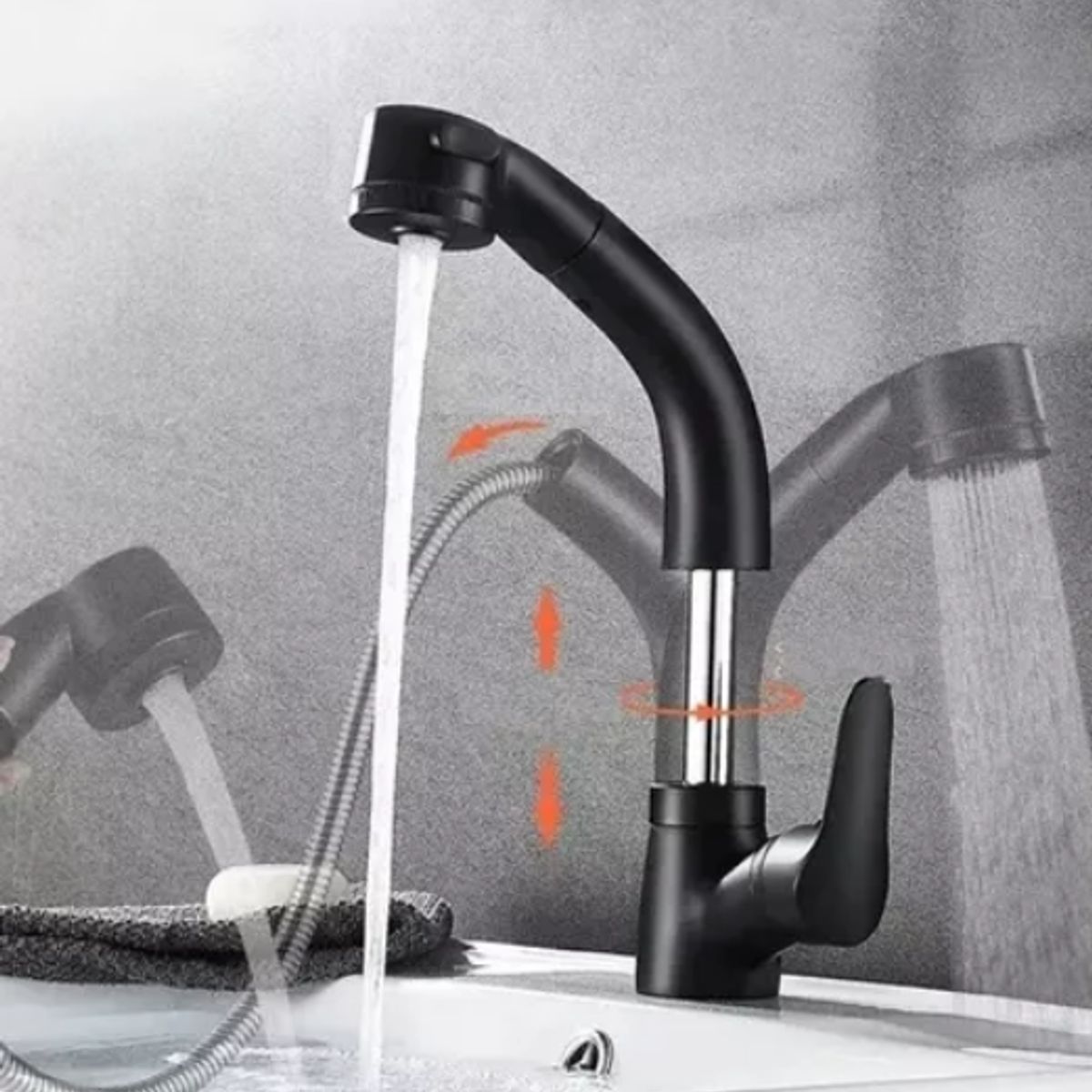 GENERICO - Llave Monomando Curva Para Lavaplatos Extraíble