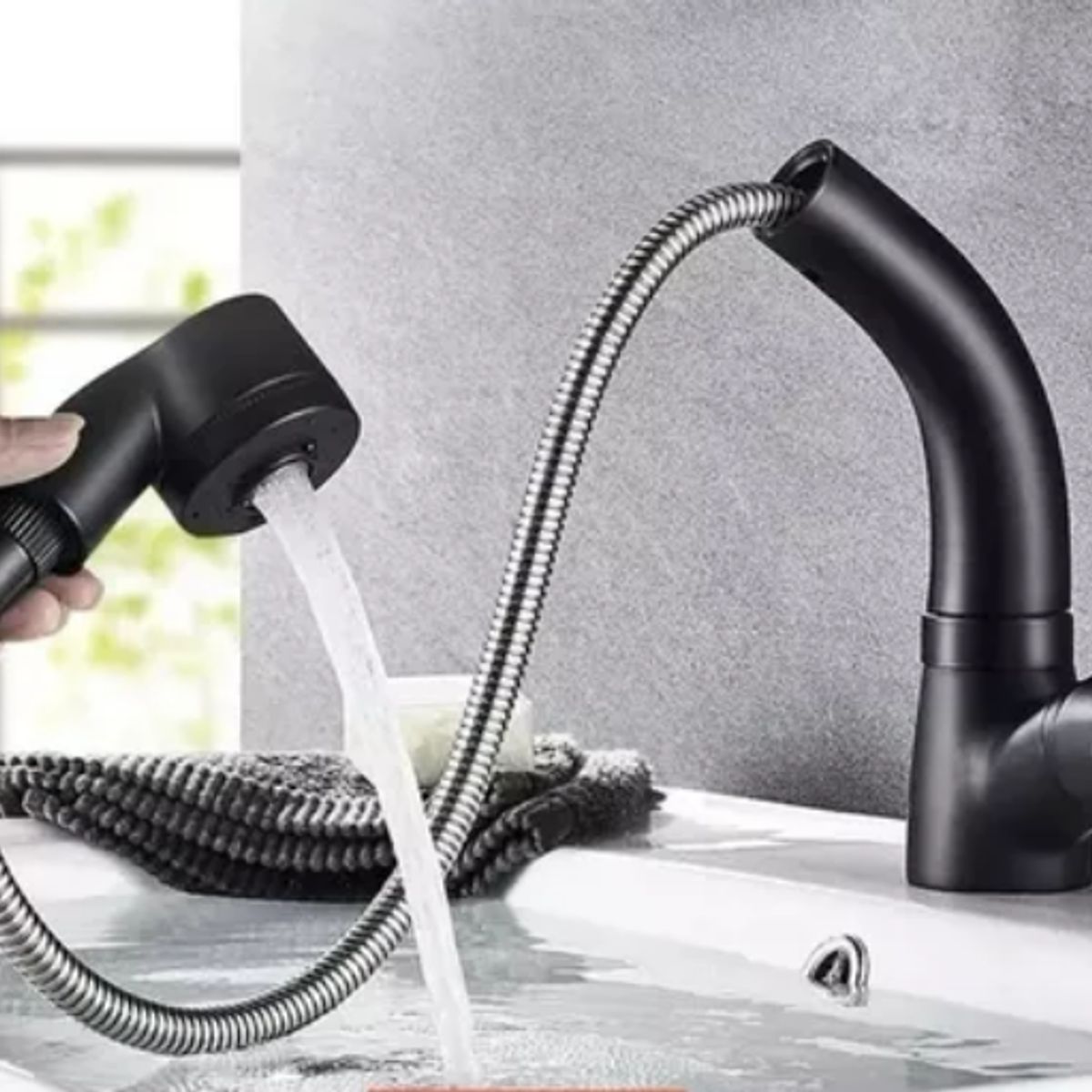 GENERICO - Llave Monomando Curva Para Lavaplatos Extraíble