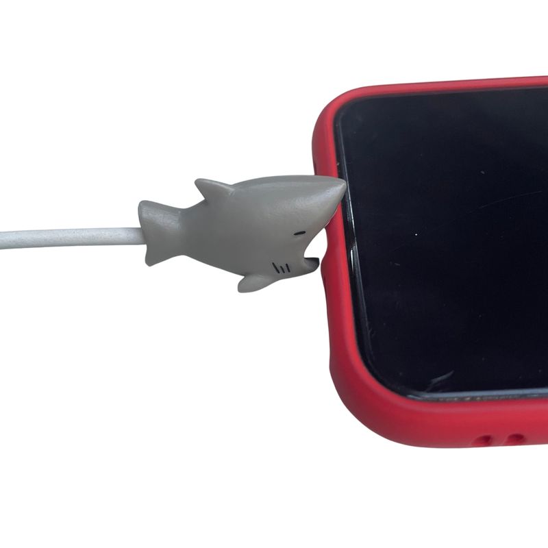 GENERICO - Protector de Cables de Animales Tiburón Gris.