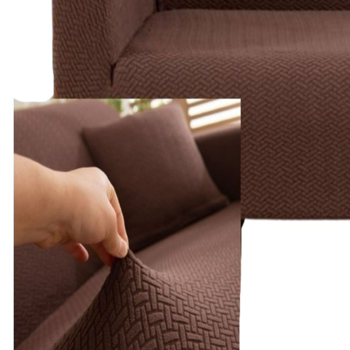 GENERICO - Juego Fundas Sofá Texturizadas 3+1+1 Antideslizantes 5n9