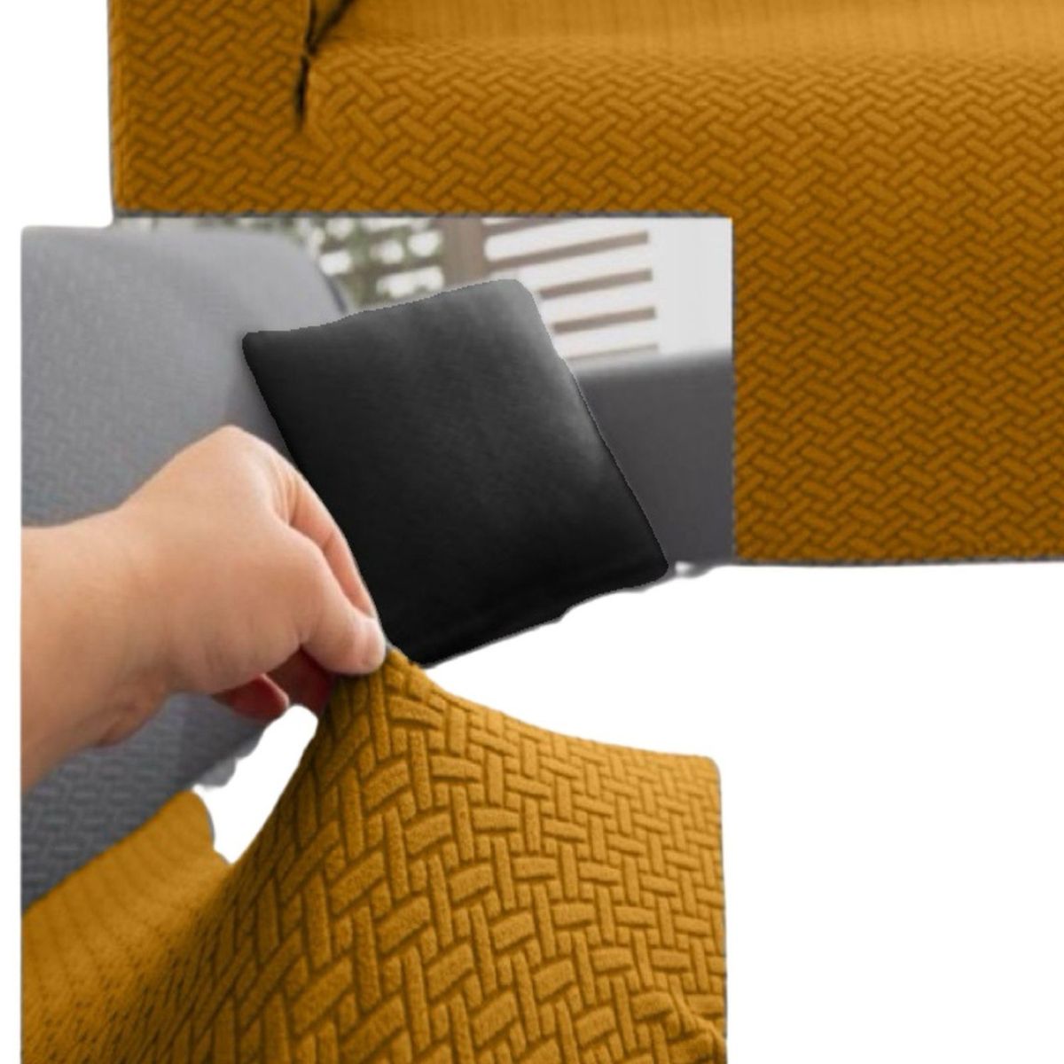 GENERICO - Juego Fundas Sofá Texturizadas 3+1+1 Antideslizantes 5n11