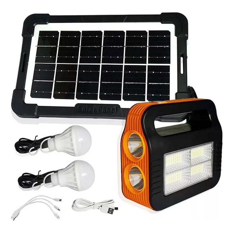 GENERICO - Kit Solar con Panel de Emergencia y 2 Ampolletas LED