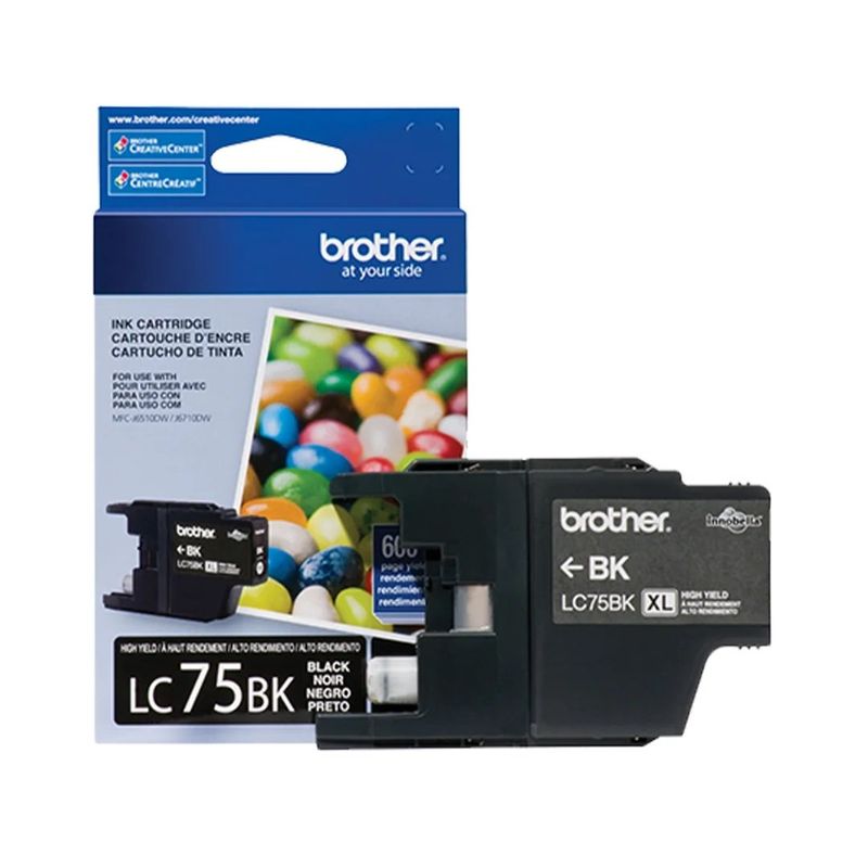 BROTHER - Cartucho de Tinta Brother LC75BK 600 páginas Negro - Negro