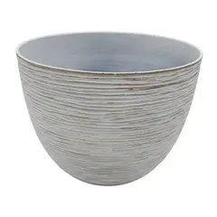 GENERICO - Macetero Maceta Diseño Rayas Envejecido De Plastico Blanco L - Dorado
