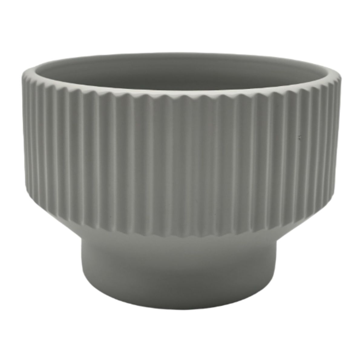 GENERICO - Maceteros Maceta De Ceramica Copon Lineas Gris Mate L