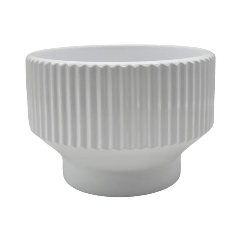 GENERICO - Macetero Maceta De Ceramica Copon Blanco Brillante S