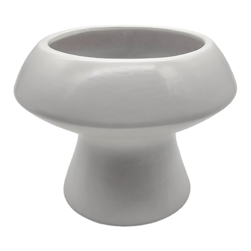 GENERICO - Macetero Maceta De Ceramica Con Forma De Seta Blanco Deco