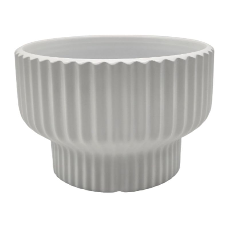 GENERICO - Maceteros Maceta De Ceramica Estilo Copon Blanco Mate S