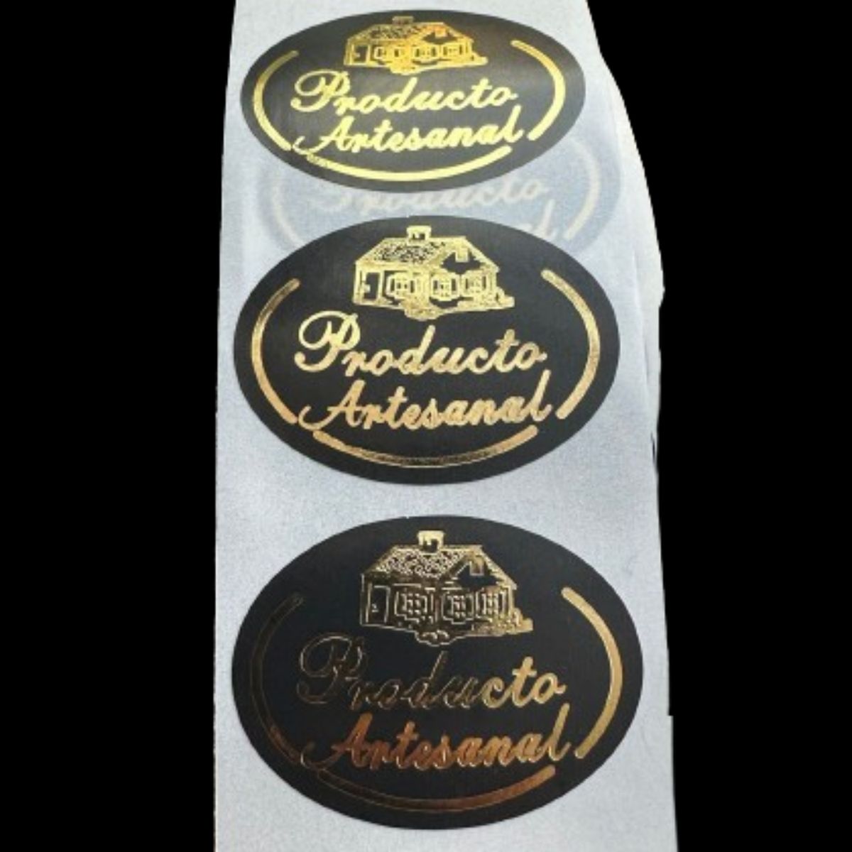 GENERICO - Sticker Producto Artesanal Negro 100 un 4x3cm