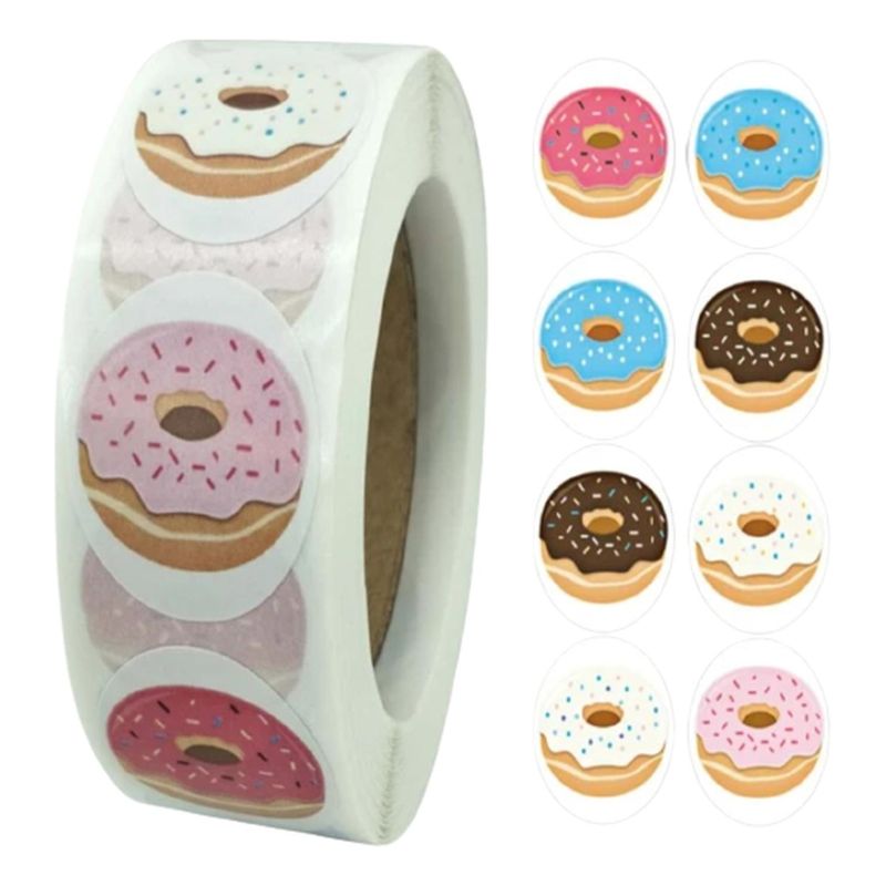 GENERICO - Sticker Donas 50 Unidades 25mm