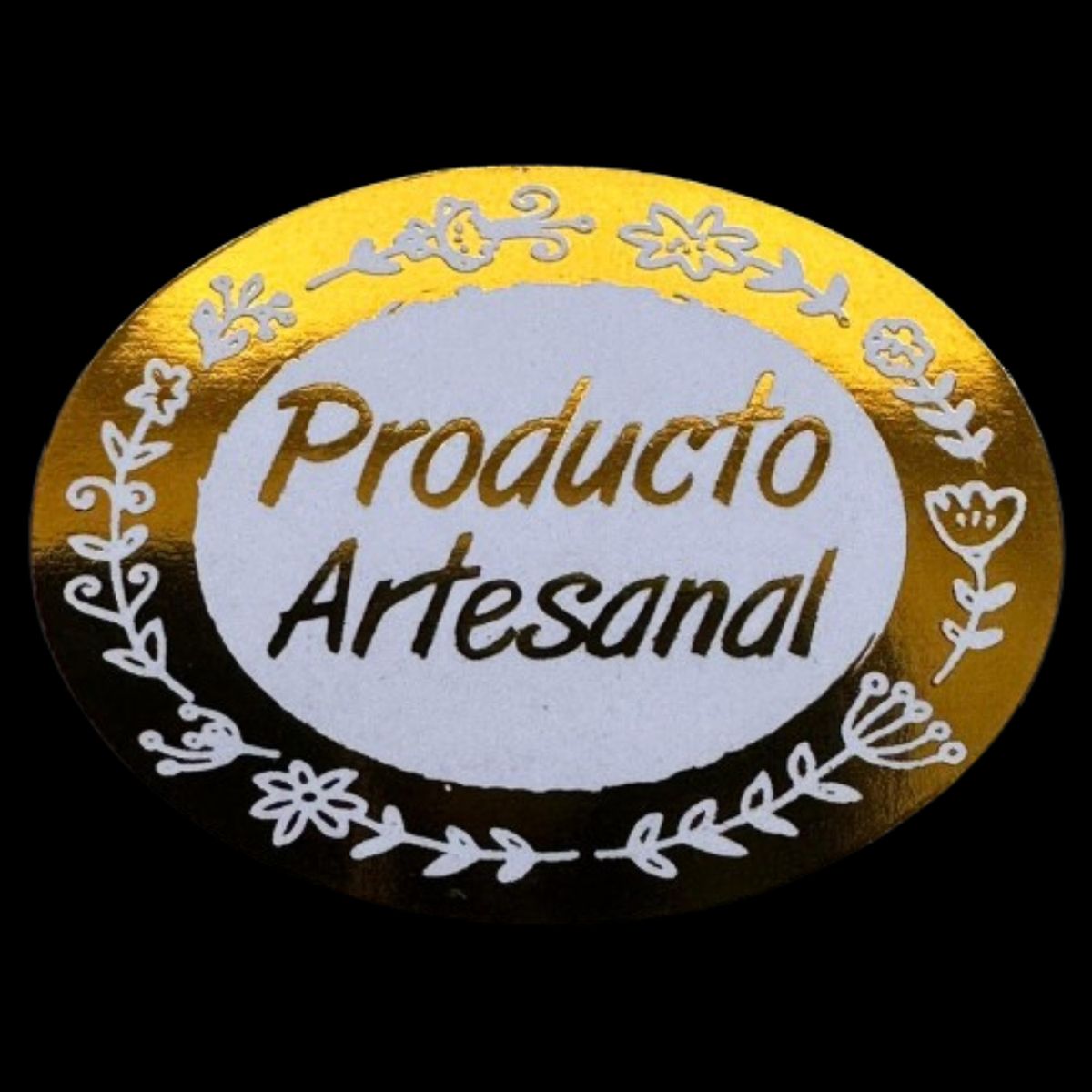 GENERICO - Sticker Producto Artesanal Dorado 100 un 4x3cm