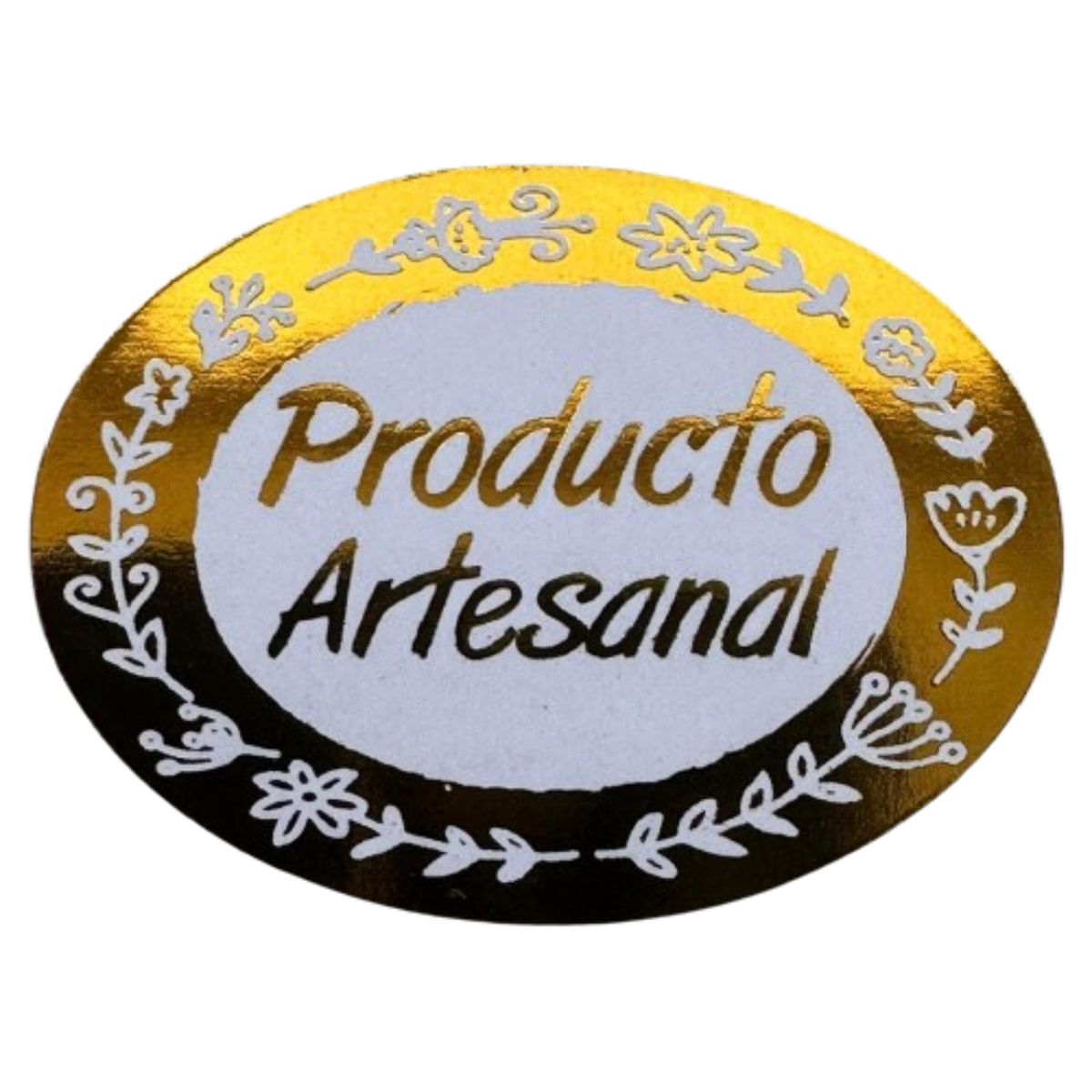 GENERICO - Sticker Producto Artesanal Dorado 100 un 4x3cm