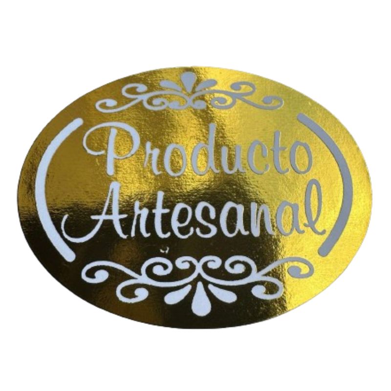 GENERICO - Sticker Producto Artesanal Dorado 100 un 4x3cm