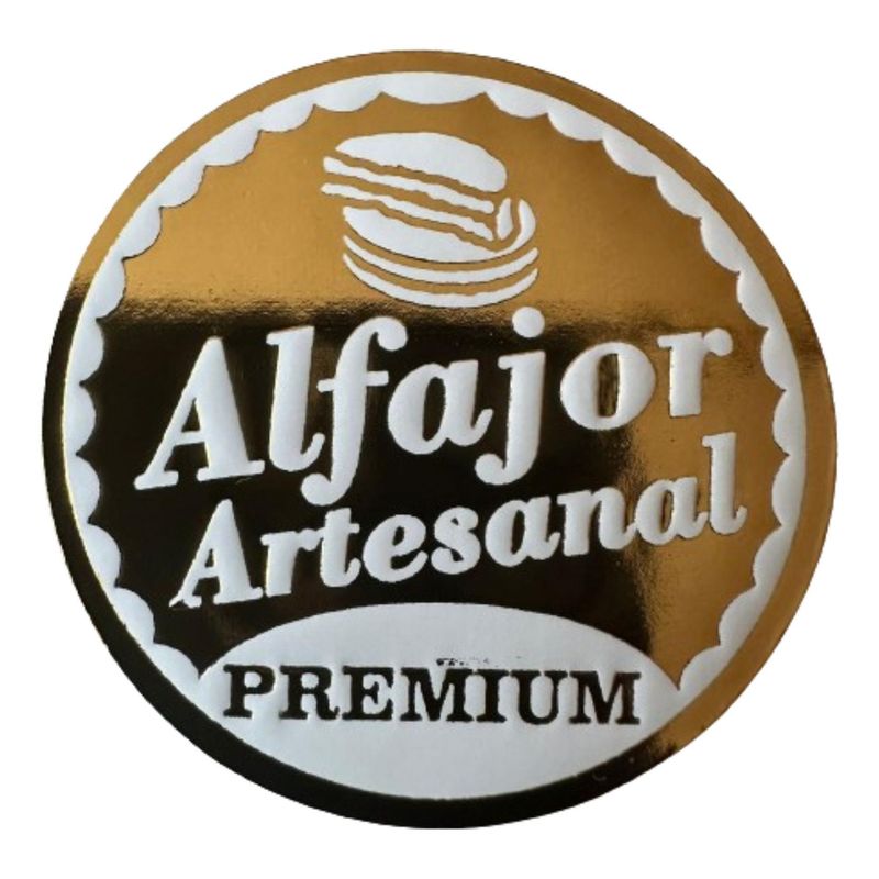 GENERICO - Sticker Alfajor Dorado 100 unidades 38mm