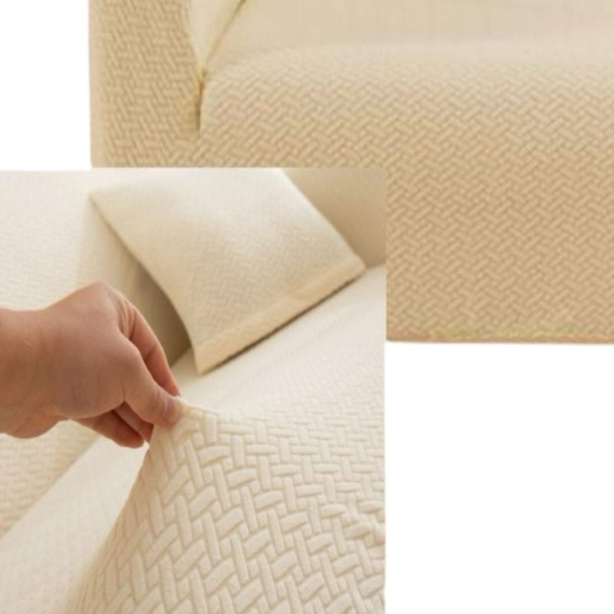 GENERICO - Juego Fundas Sofá Texturizadas 3+1+1 Antideslizantes 5n7