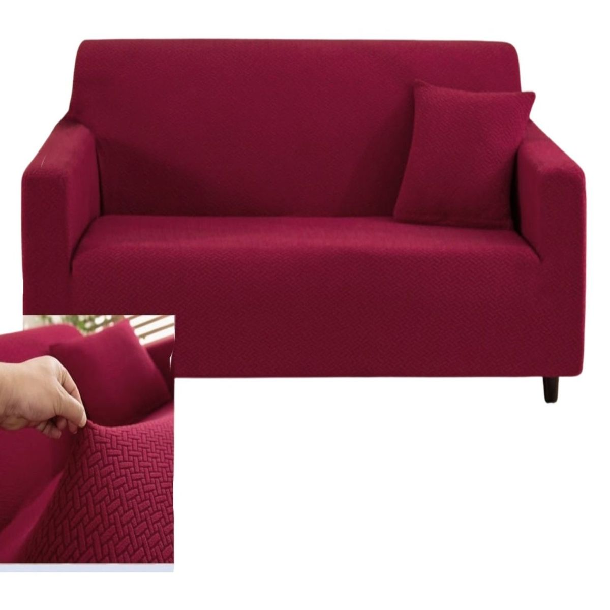 GENERICO - Juego Fundas Sofá Texturizadas 3+1+1 Antideslizantes 5n5