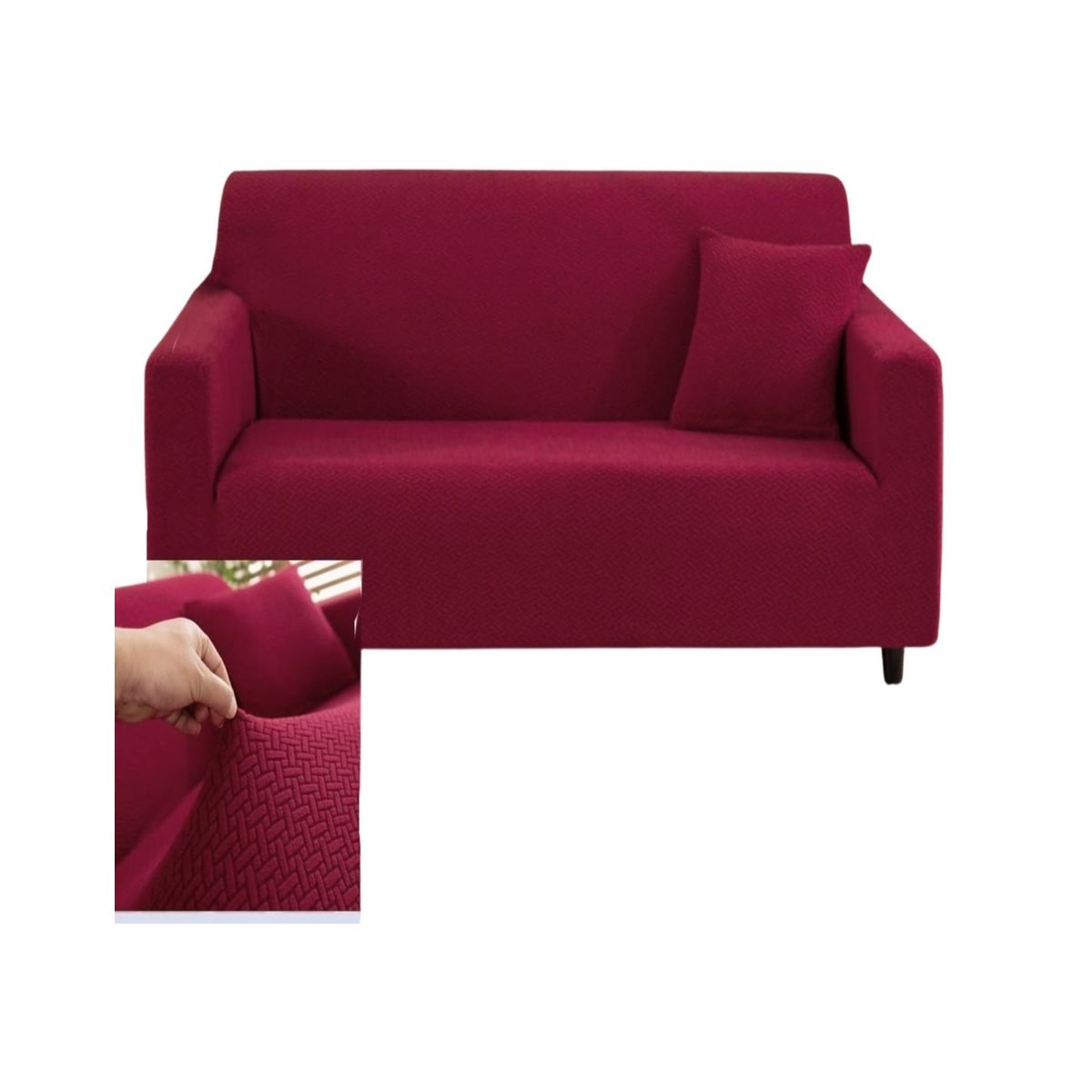 GENERICO - Juego Fundas Sofá Texturizadas 3+1+1 Antideslizantes 5n5