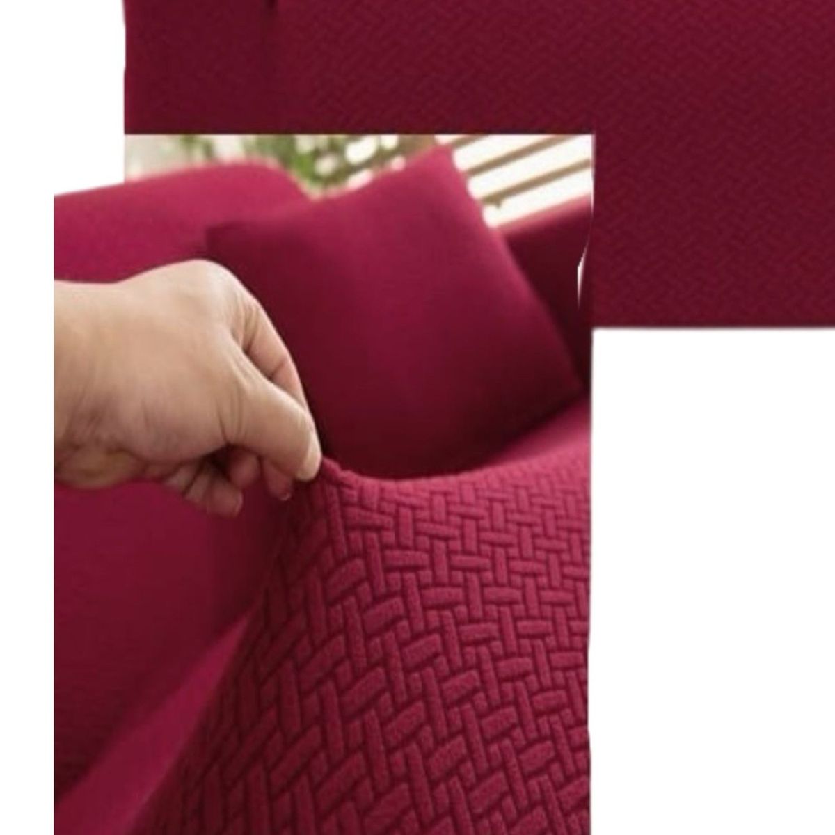 GENERICO - Juego Fundas Sofá Texturizadas 3+1+1 Antideslizantes 5n5