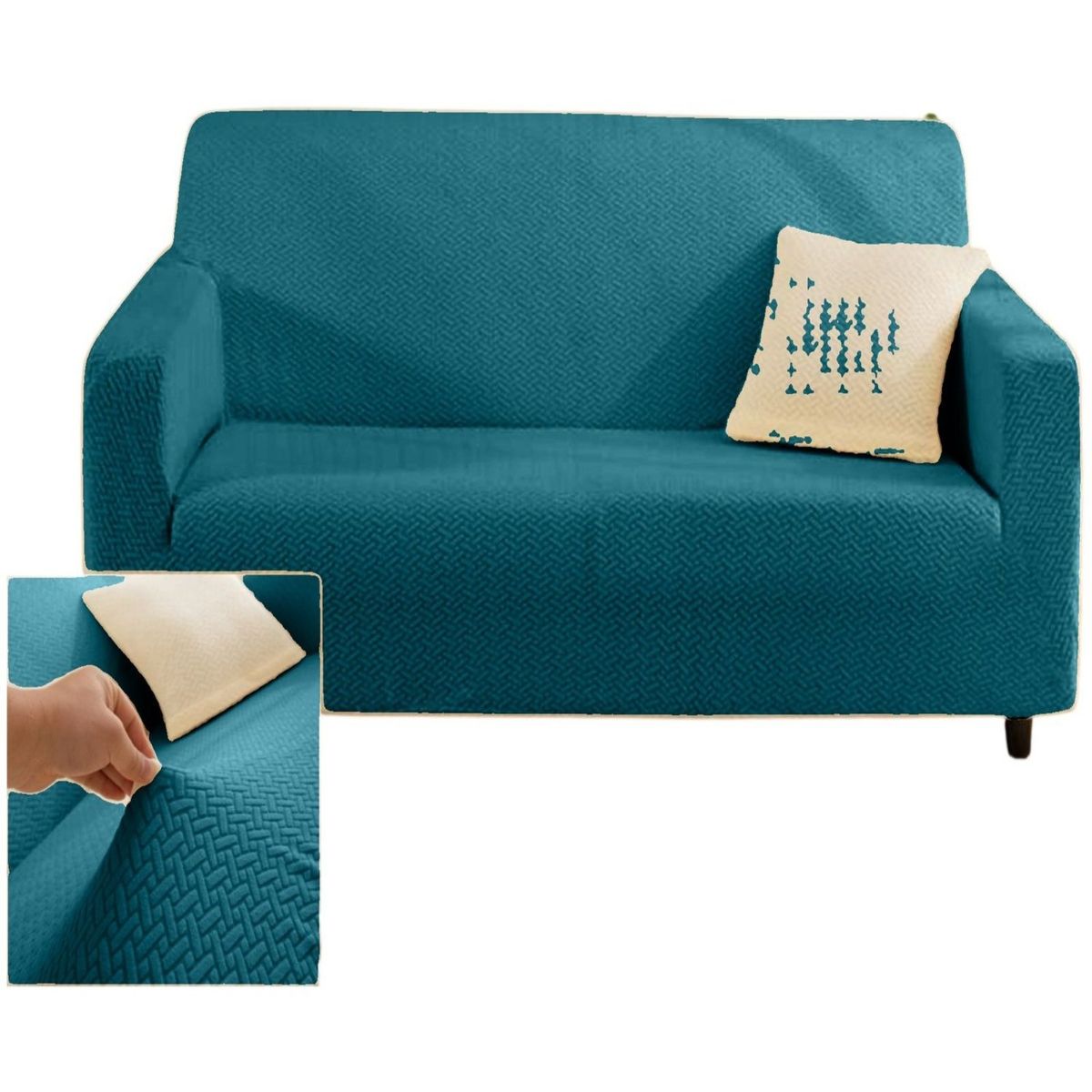 GENERICO - Juego Fundas Sofá Texturizadas 3+1+1 Antideslizantes 5n3