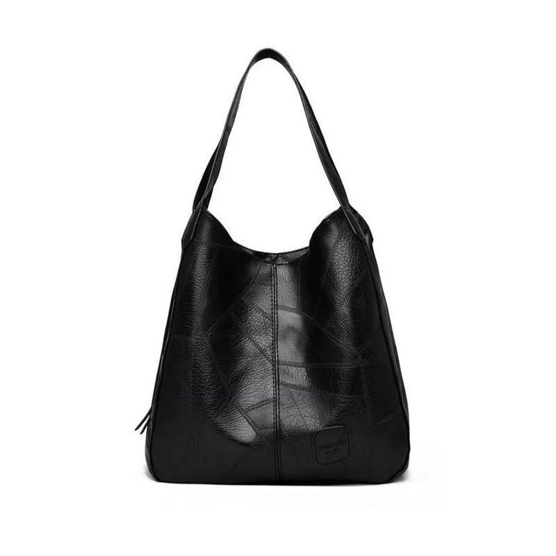 IMPORTCLICK - Cartera Bolso Negro Ecocuero 33x32x12 CM