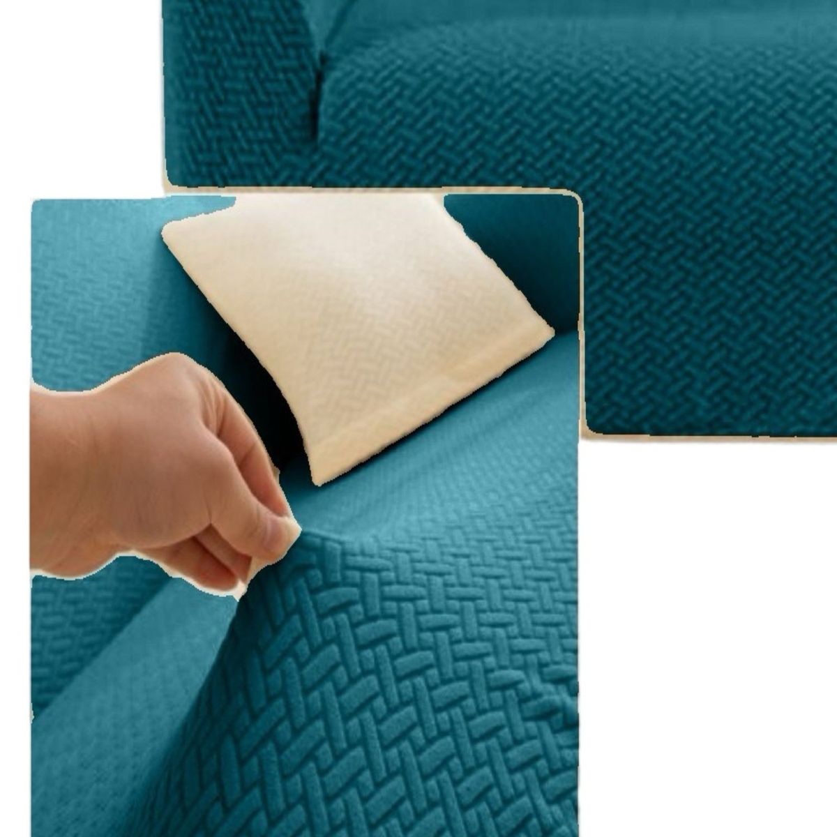 GENERICO - Fundas Sofá 3+1+1 Texturizadas Ajuste Perfecto 5n3