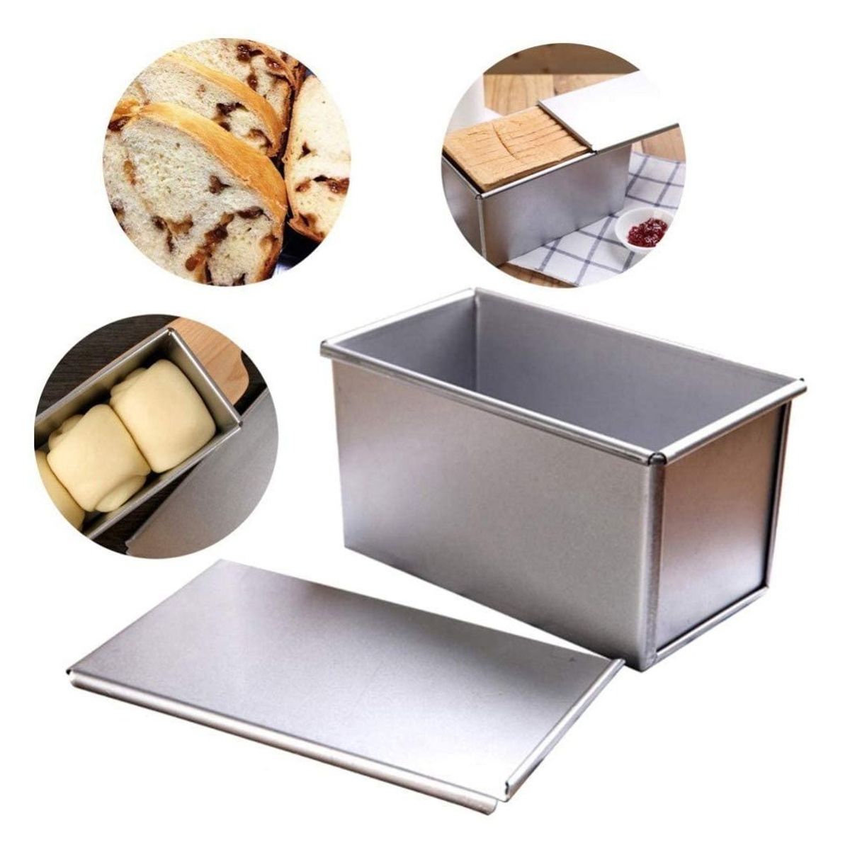 KUANGYE - Molde De Pan Aluminio Con Tapa 32X13X12 Cm