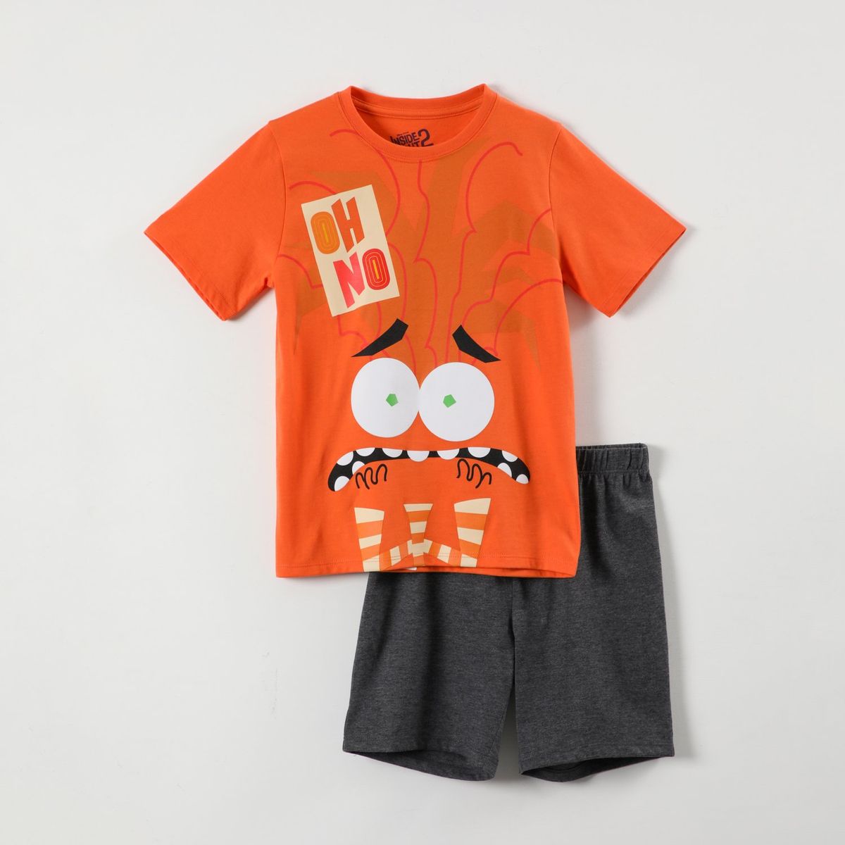 DISNEY - Pijama Corto Unisex Infantil Intensamente Naranjo Disney