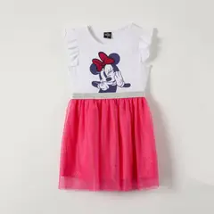 DISNEY - Vestido Niña Guiño Minnie Blanco