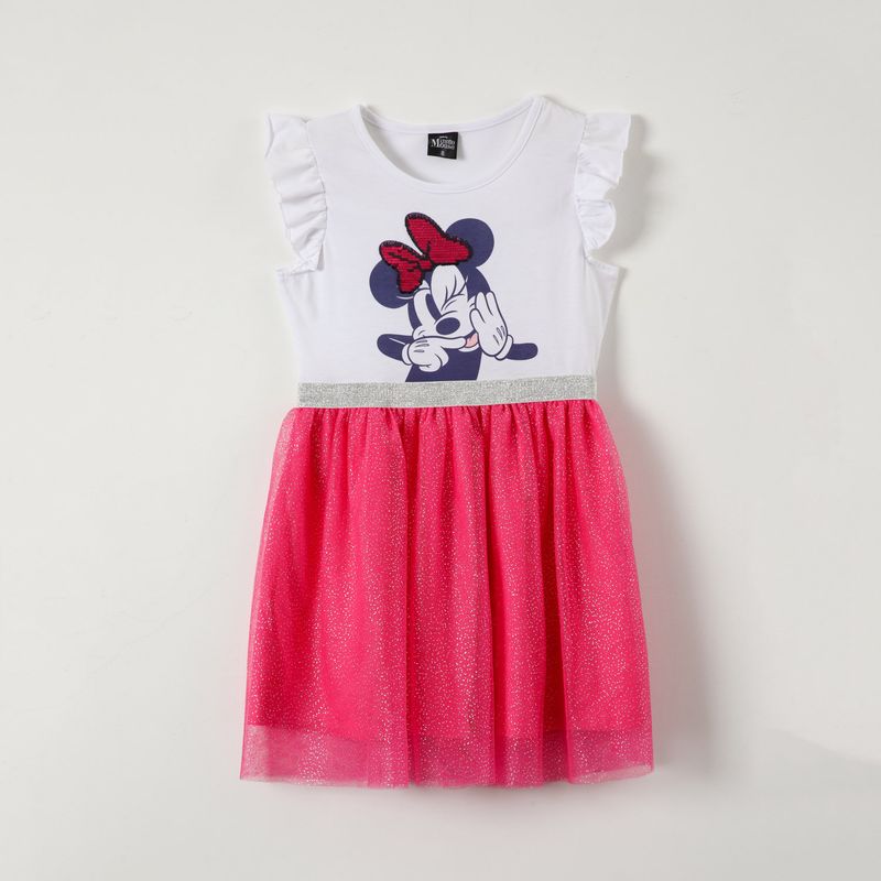 DISNEY - Vestido Niña Guiño Minnie Blanco Disney