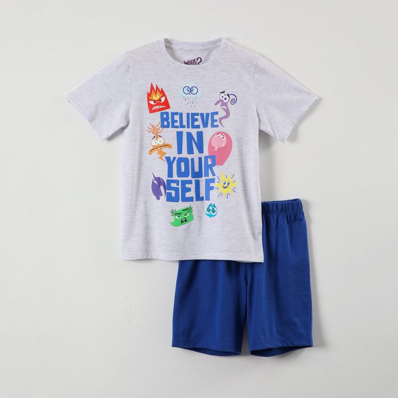 DISNEY - Pijama Corto Unisex Infantil Intensamente Gris Disney