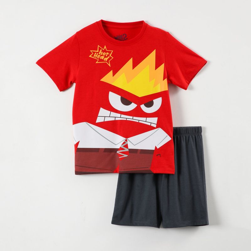 DISNEY - Pijama Corto Unisex Infantil Intensamente Rojo Disney