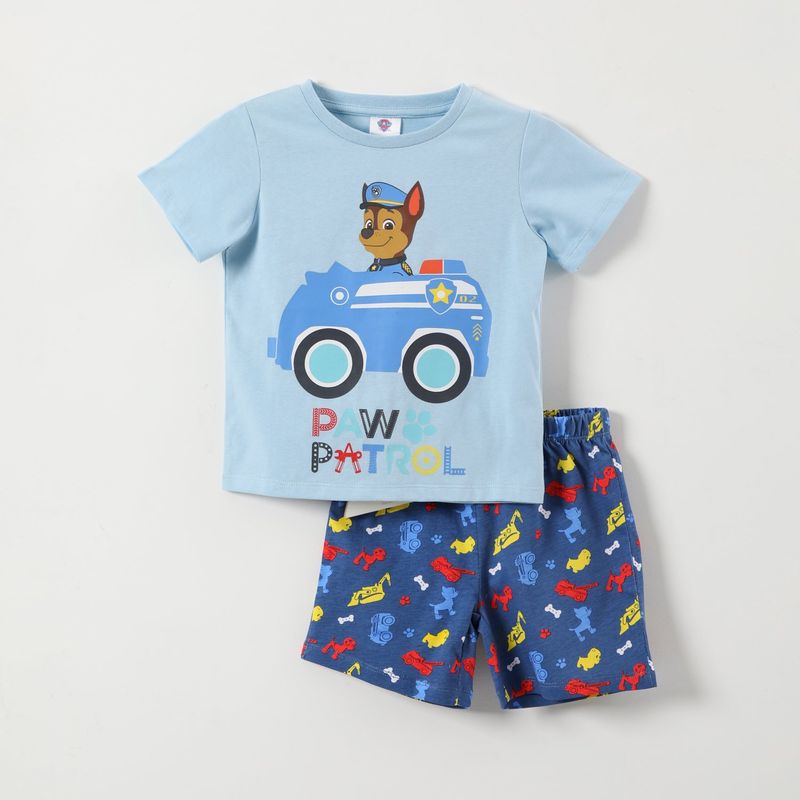 PAW PATROL - Pijama Corto Niño Auto Celeste Paw Patrol