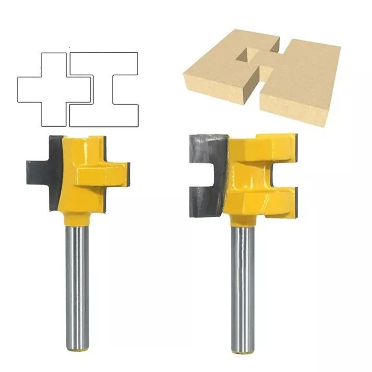 GENERICO - Fresa Madera Ensamble Machimbrado Vástago ¼  X 22mm