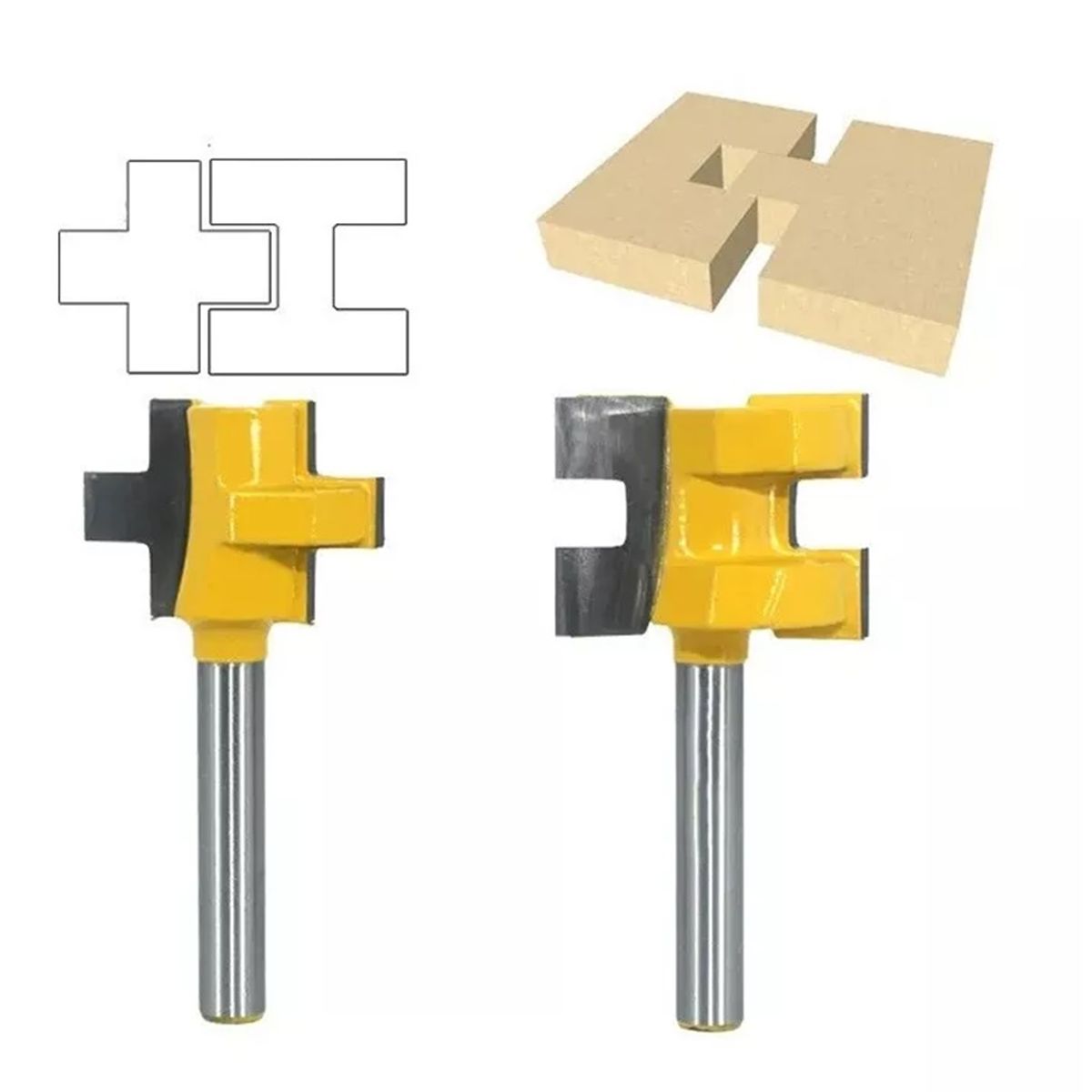 GENERICO - Fresa Madera Ensamble Machimbrado Vástago ¼  X 22mm