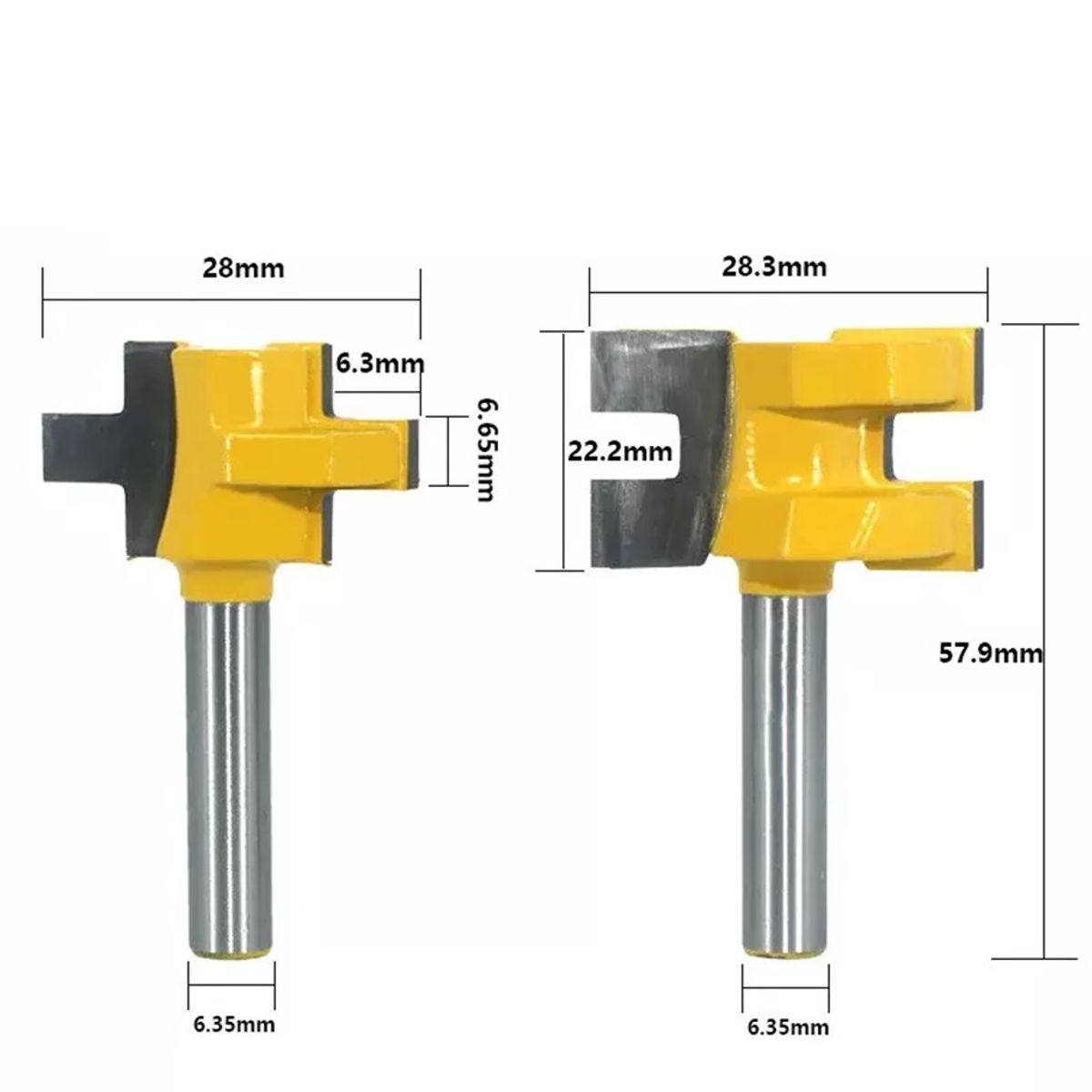 GENERICO - Fresa Madera Ensamble Machimbrado Vástago ¼  X 22mm
