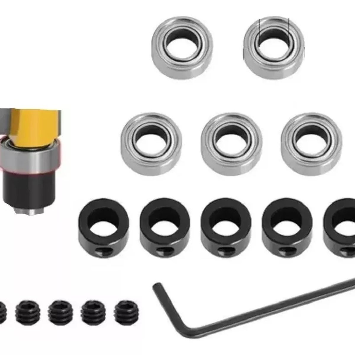 GENERICO - Rodamiento Fresa Madera  Int ¼  Ext ½