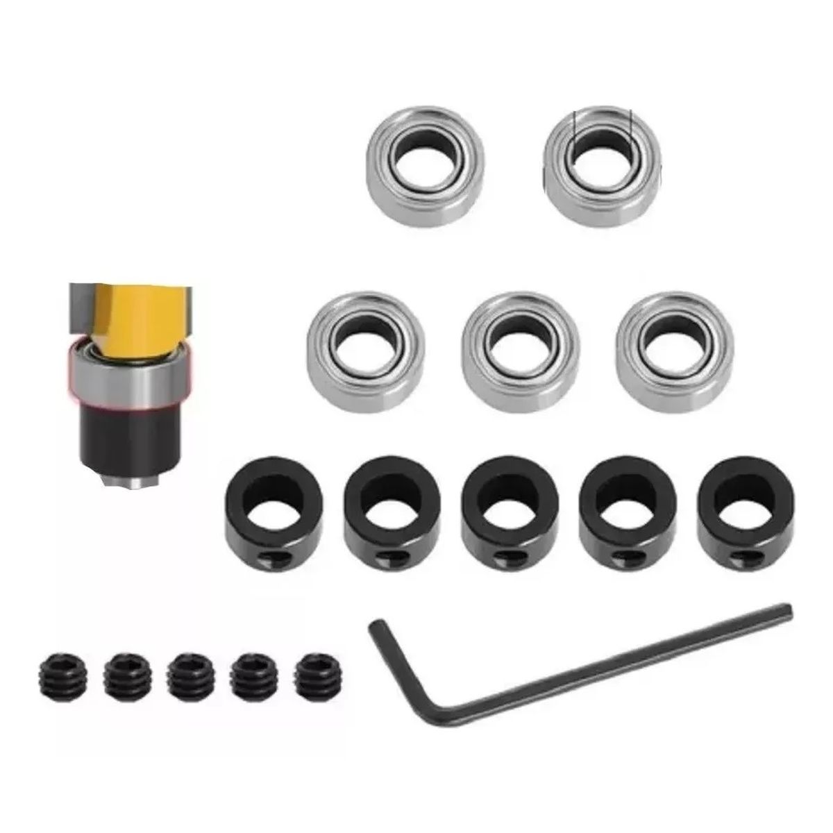 GENERICO - Rodamiento Fresa Madera  Int ¼  Ext ½