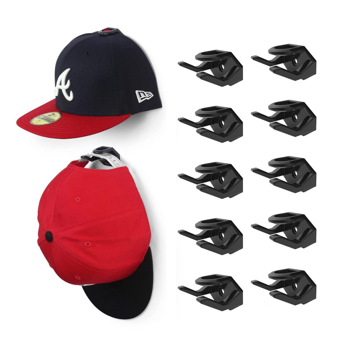 ATURE - Pack 10u Organizador Gancho Para Colgar Gorras De Béisbol