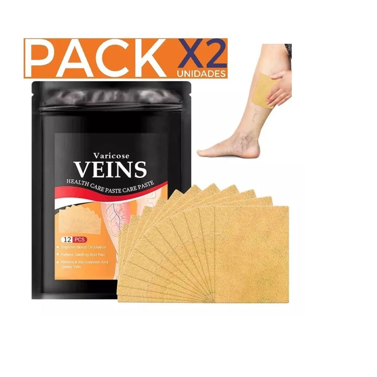 GENERICO - 24 Parches Para Tratamiento De Venas Varicosas Varices