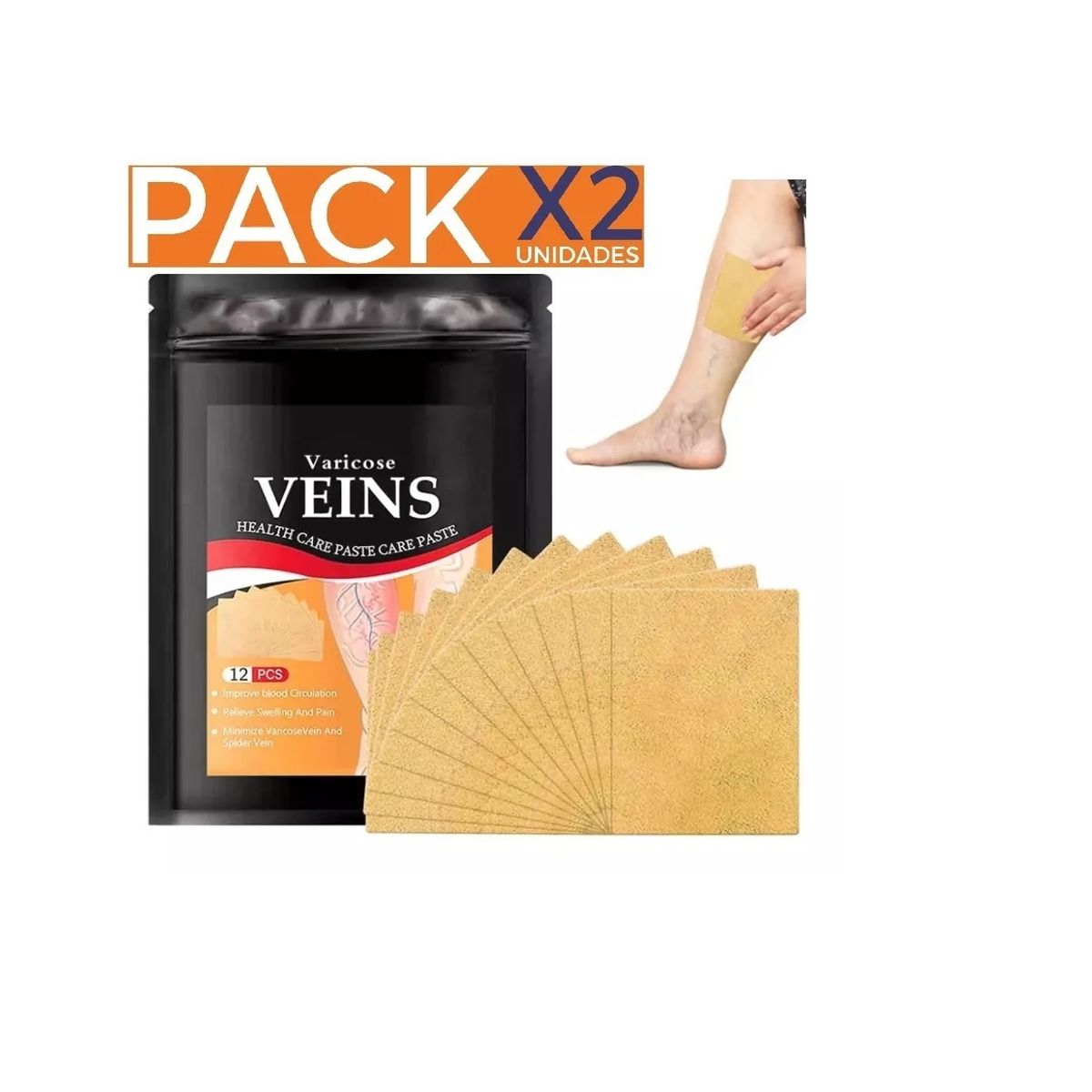 GENERICO - 24 Parches Para Tratamiento De Venas Varicosas Varices