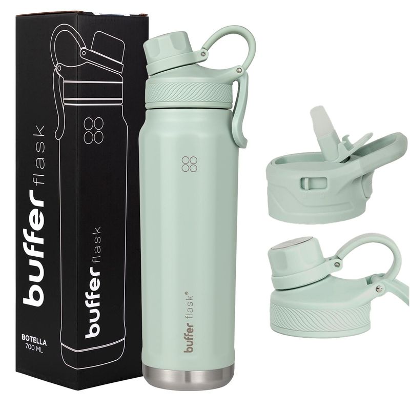 BUFFER FLASK - Termo Botella Agua Termica Acero Inox Buffer+Tapa - Verde