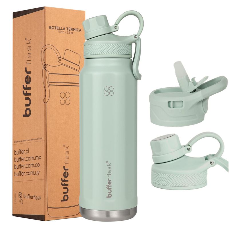 BUFFER FLASK - Termo Botella Agua Termica Acero Inox Buffer 1lt - Verde