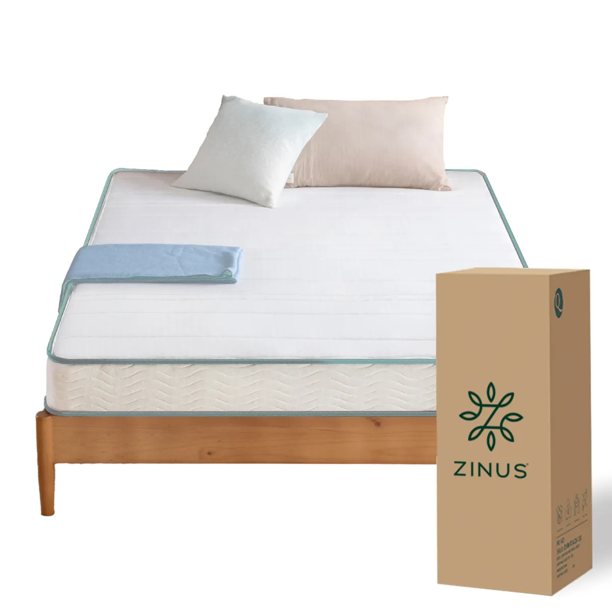ZINUS - Colchón Zinus 1.5 Plazas Long 105x200x15cm de Resorte Bonell